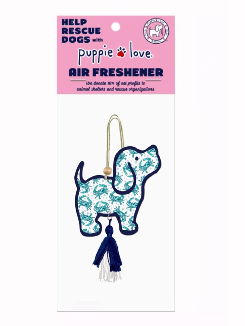 Puppie Love Crab Pattern Pup Air Freshener (set of 2) NEW Fast Ship